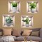 4 Pack 3D Green Plants Wall Stickers Botanical Plants Wall Decals for Bedroom Living Room Kitchen